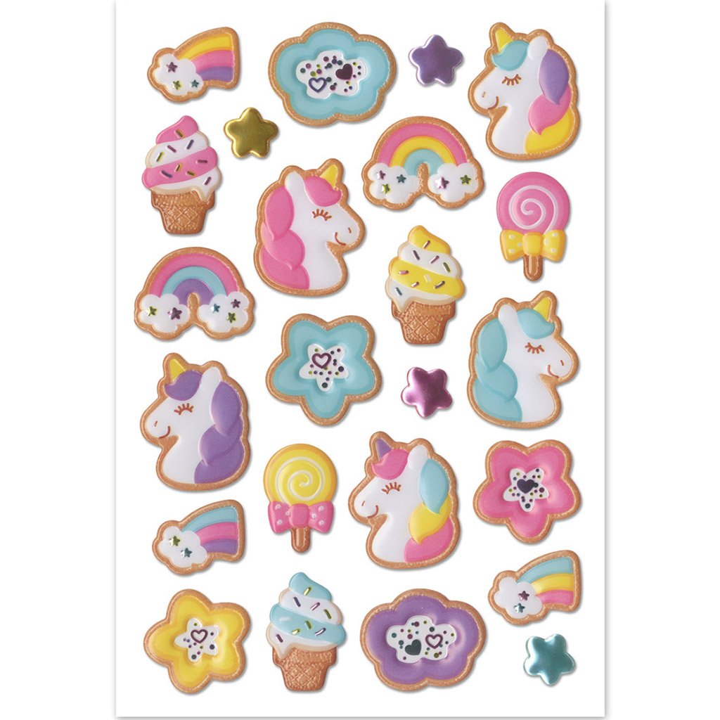 Craft Sticker Foil Fun Stickers 5.5in x 8.25in Unicorn Treats