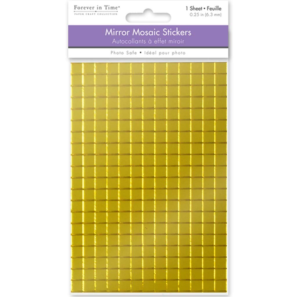 Craft Sticker Mirror Mosaics 1/4in Tiles X294 Gold