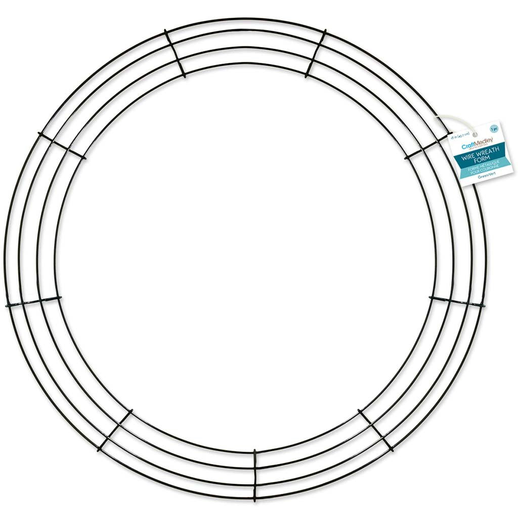 Wire Wreath Form Green 4-Ring 18in