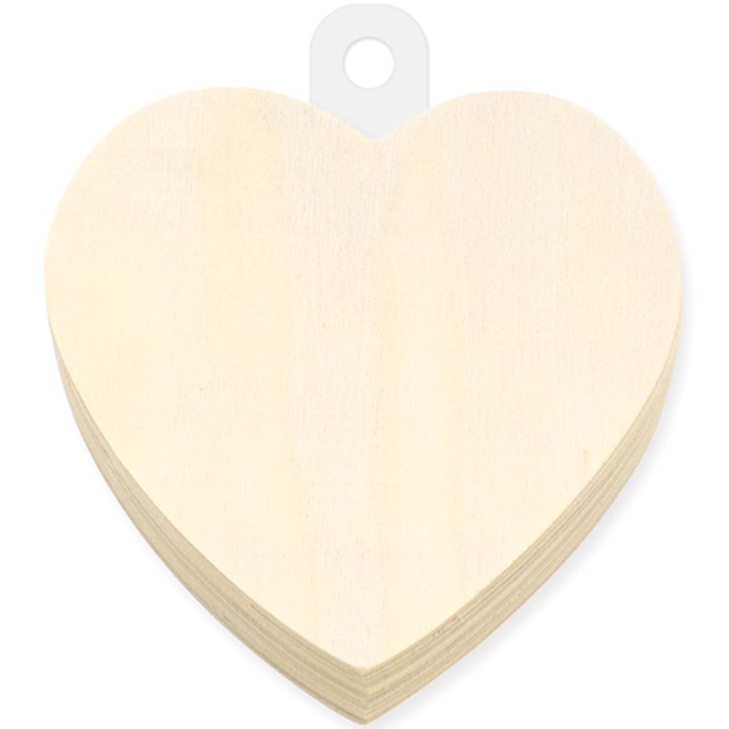 Wood Craft Wood Shapes 8cm 12pcs Heart