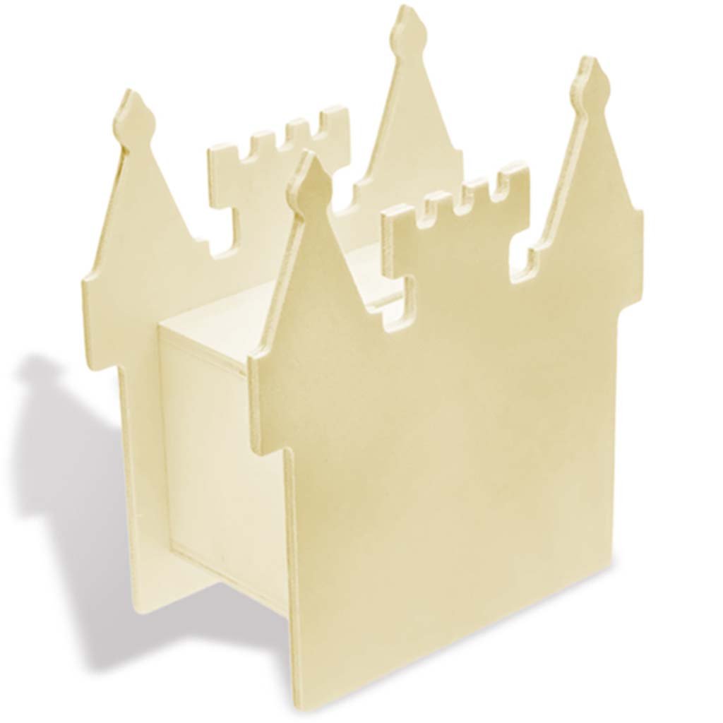 Wood Craft DIY Coin Bank with Bottom Cap Castle 4.7in