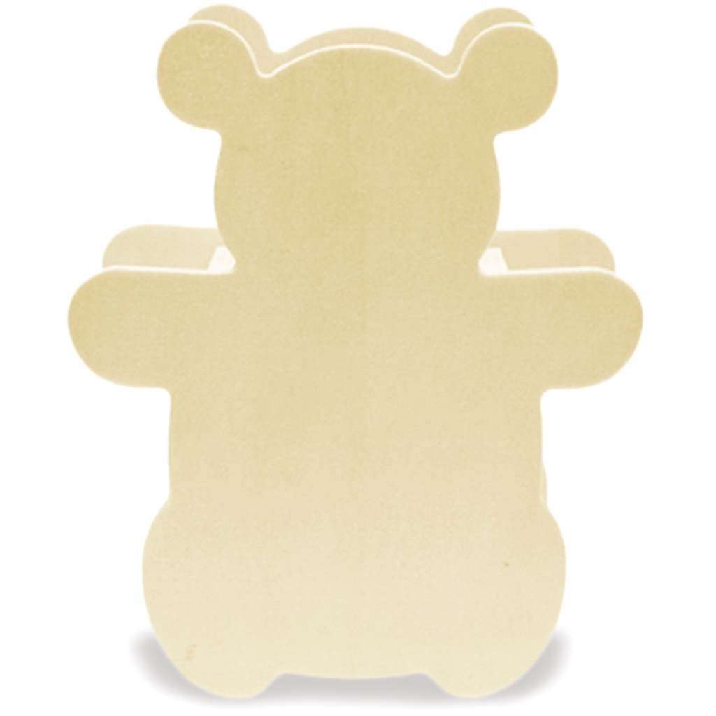 Wood Craft DIY Coin Bank with Bottom Cap Teddy 4.7in