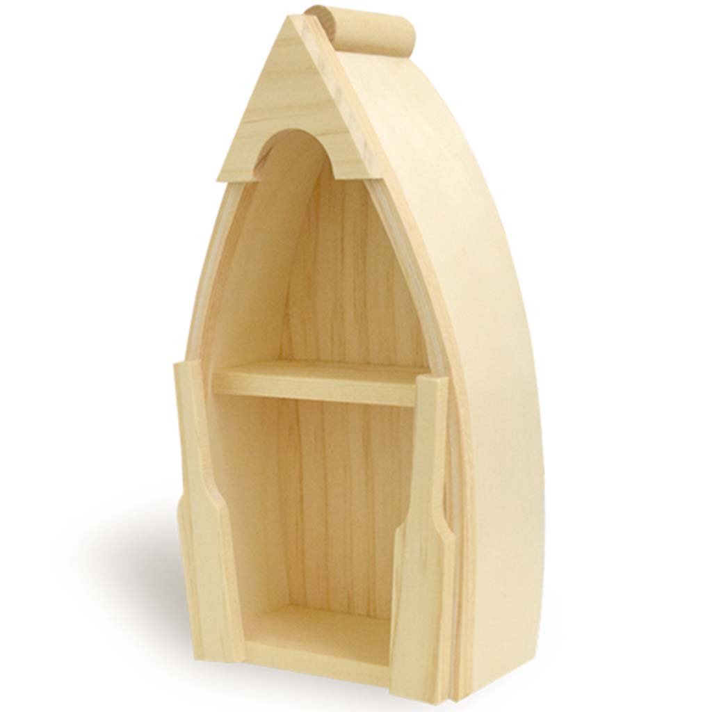 Wood Craft Boat Shelf Decor DIY 7.9in x 4.1in x 2in