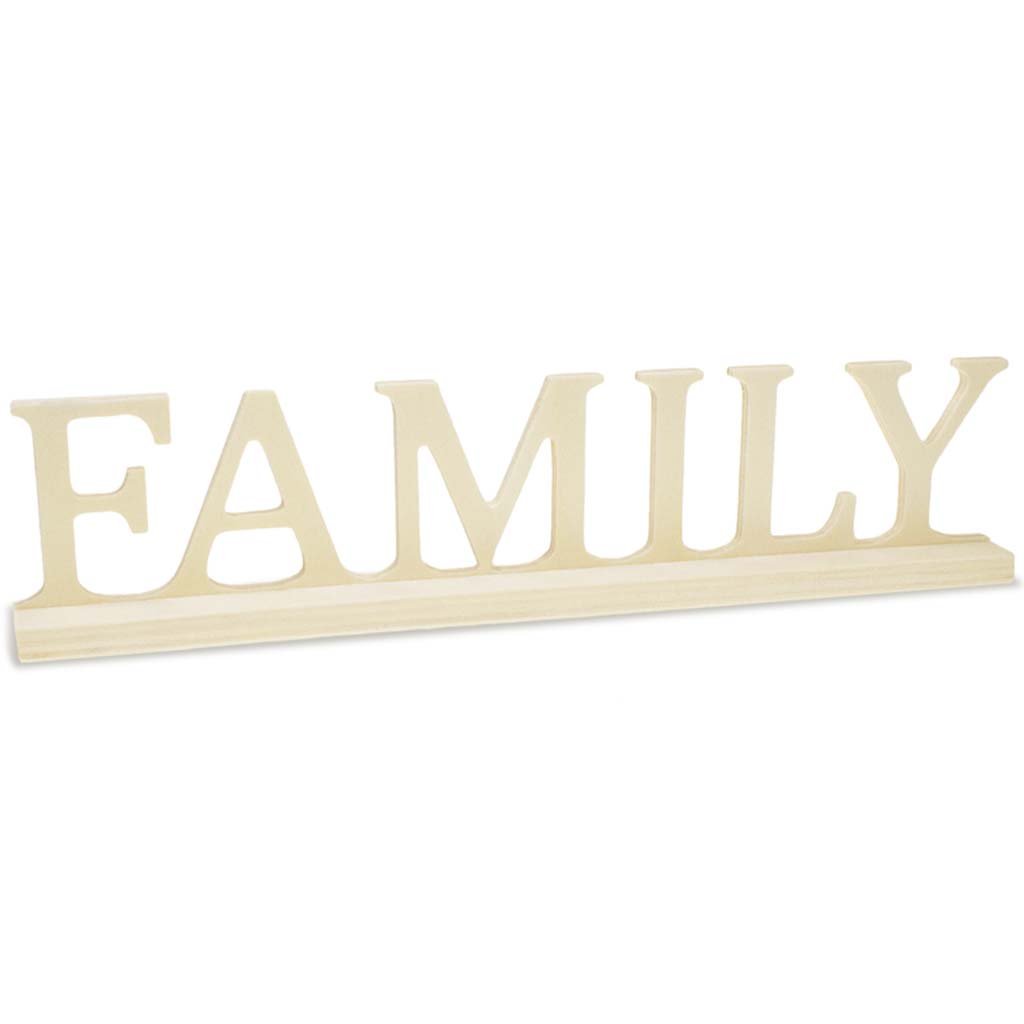 Wood Craft DIY Word Decor Family 9.45in