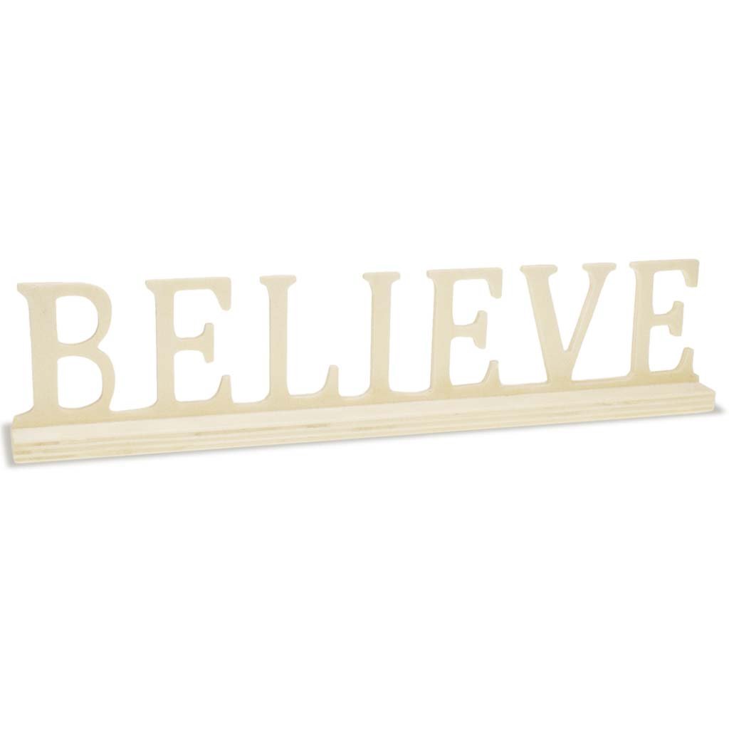 Wood Craft DIY Word Decor Believe 9.45in