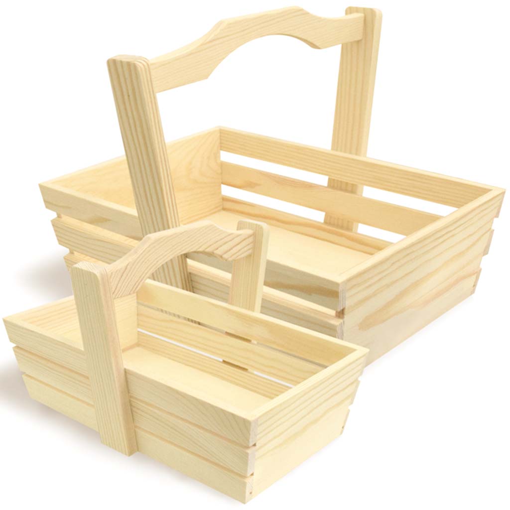 Wood Craft DIY Mini Caddy with Handle 4.5in x 3in x 2.75in