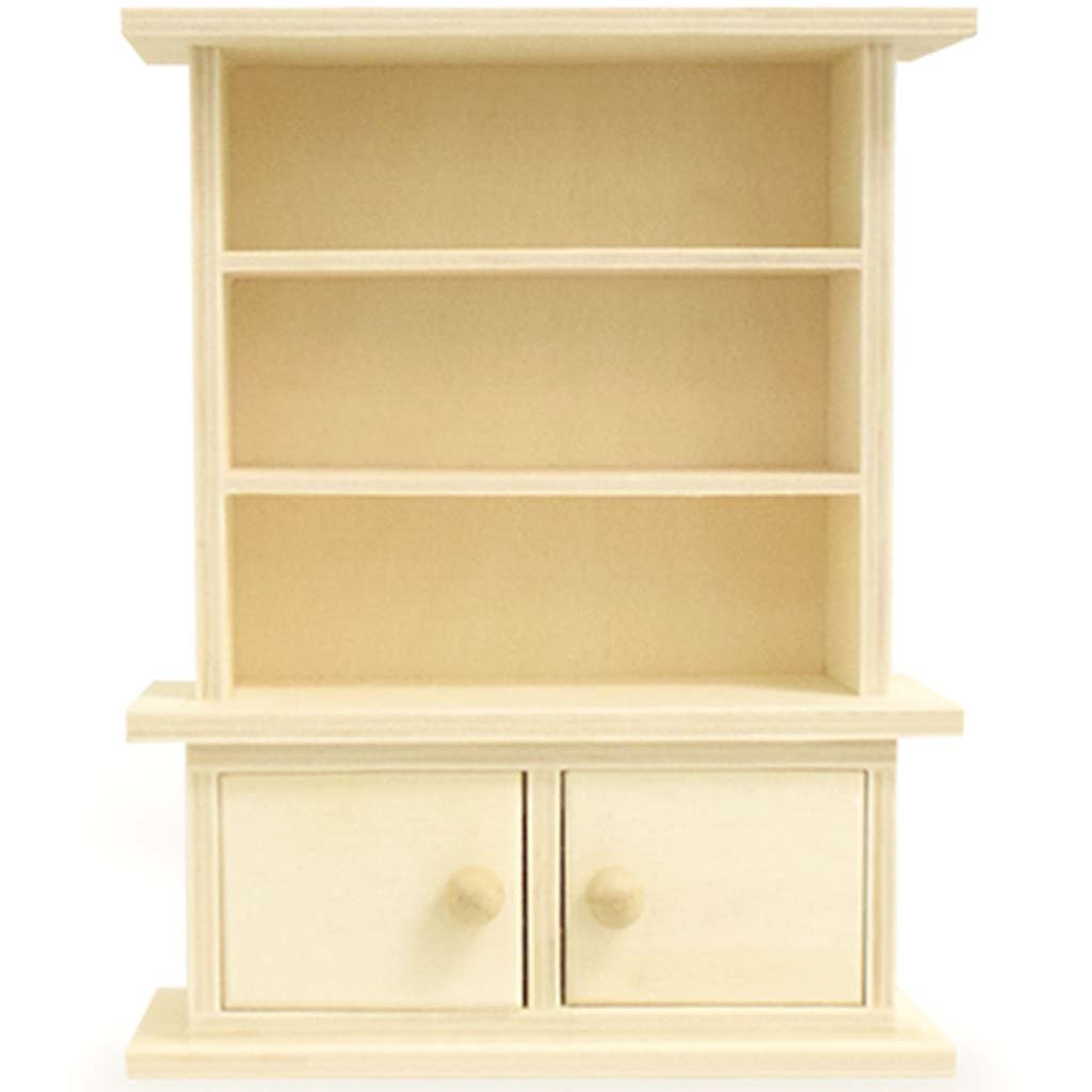 Wood Craft Mini DIY Buffet Hutch 6.5in x 5.13in x 1.9in