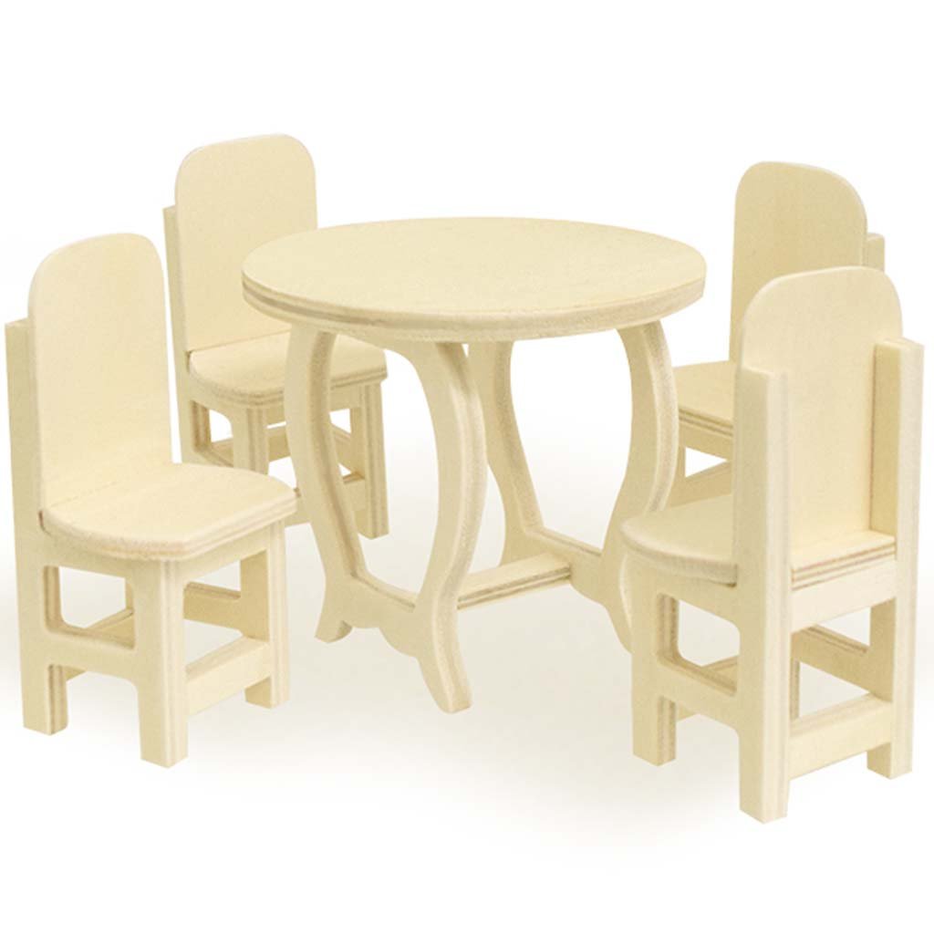 Wood Craft Mini DIY Dining Set 5pc