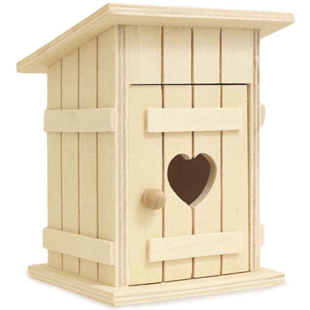 Wood Craft DIY Outhouse Old Fashioned 3.15in x 2.56in x 4.13in