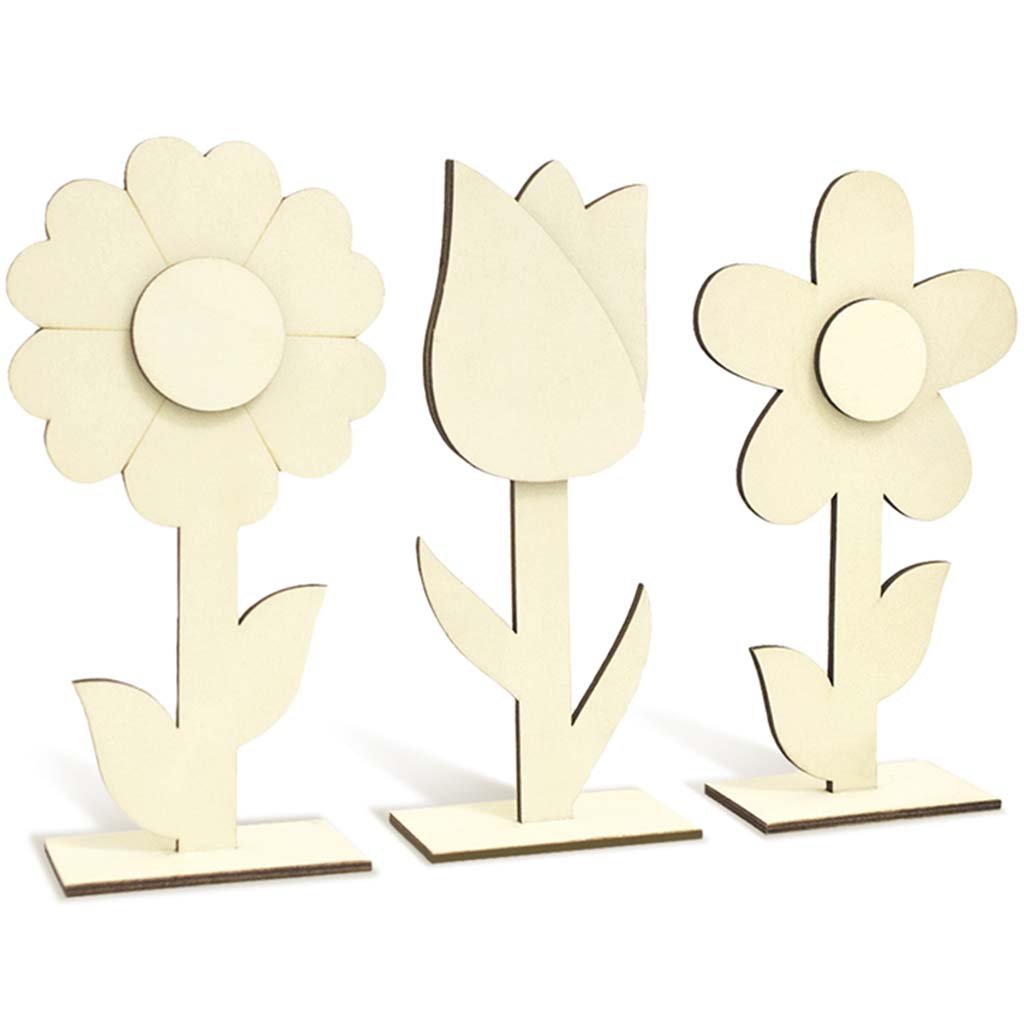 Wood Craft DIY 3D Flower with Base 18cm Daisy