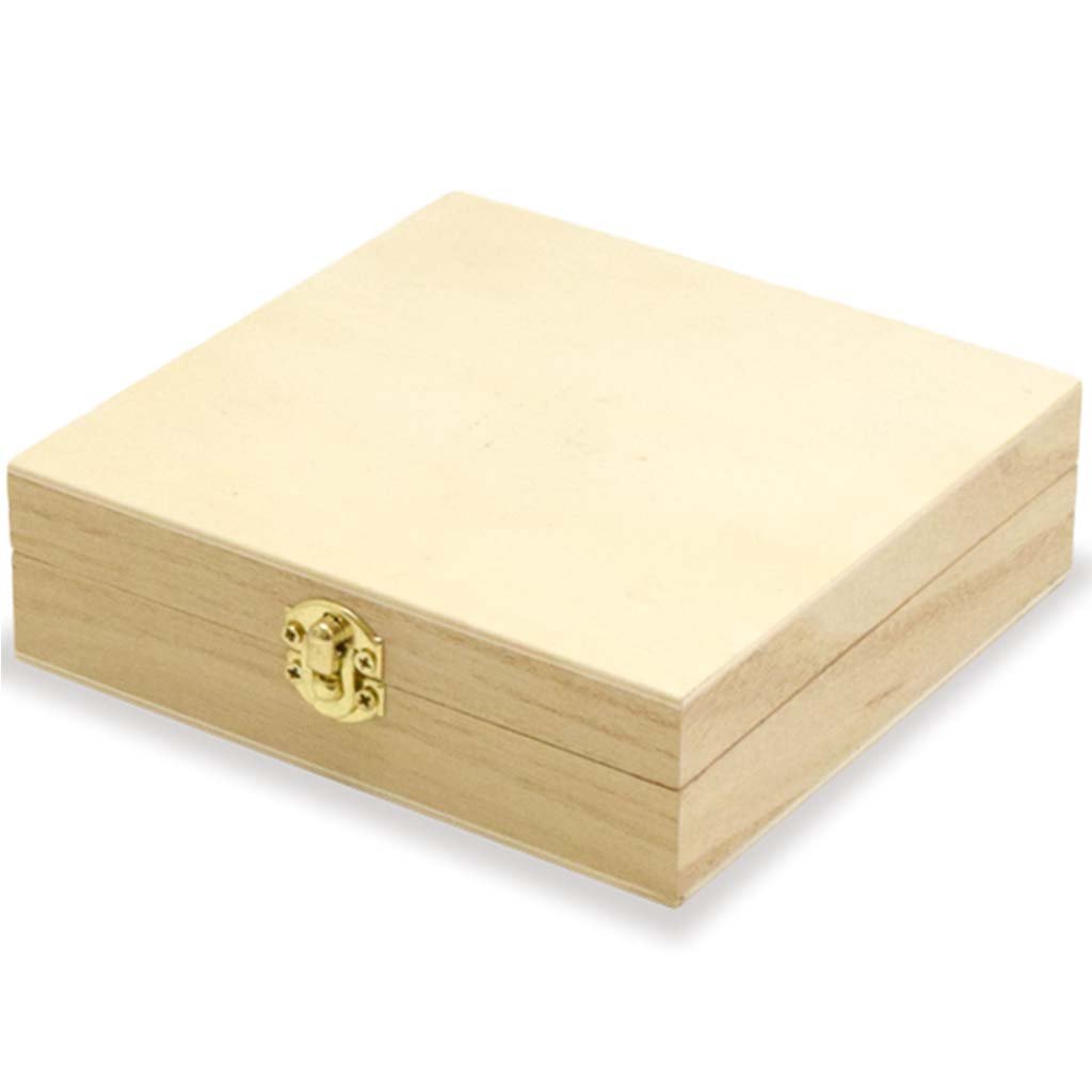 Wood Craft Keepsake/Jewelry Box 5.5in x 5.5in x 1.6in
