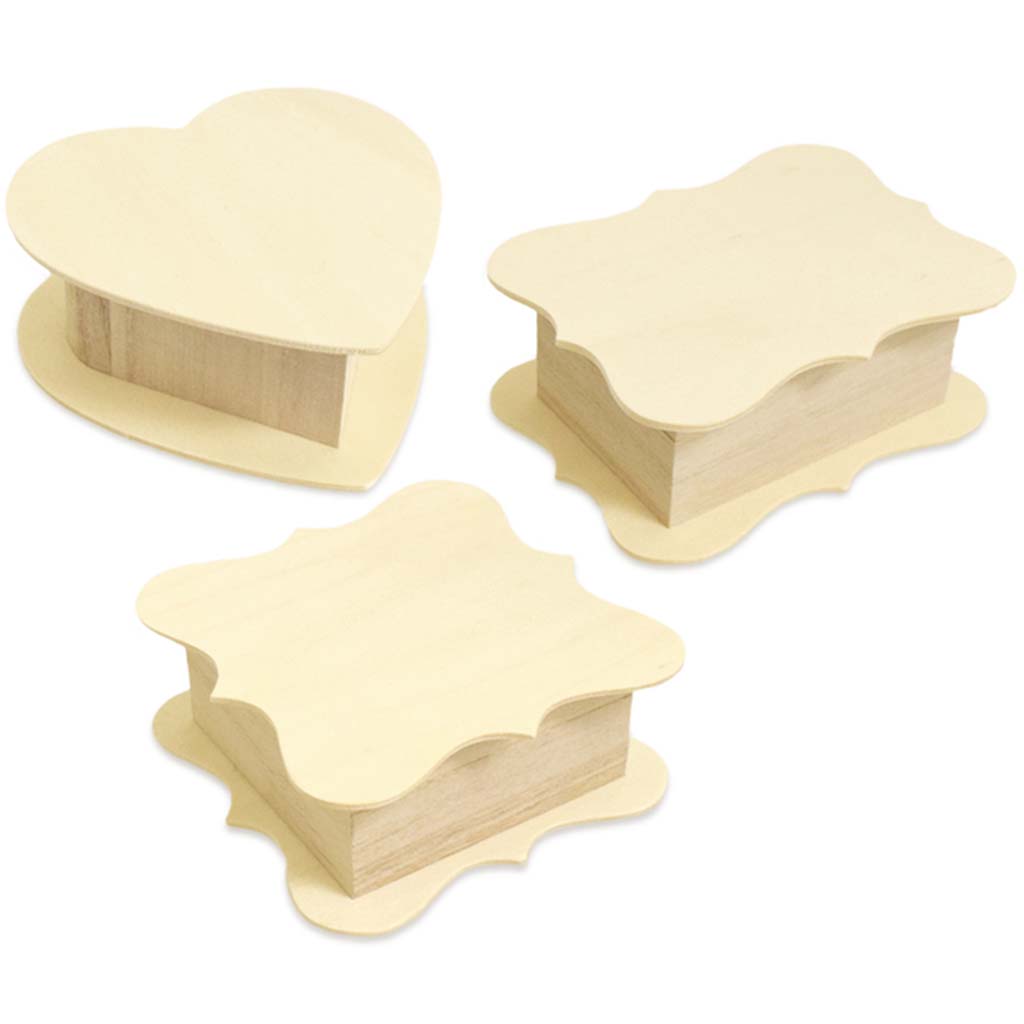 Wood Craft Keepsake Box with Snap Lid Flair Series, Heart