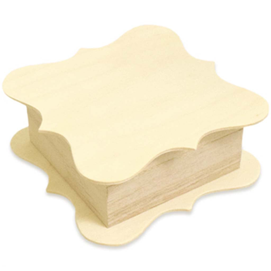 Wood Craft Keepsake Box with Snap Lid Flair Series Square