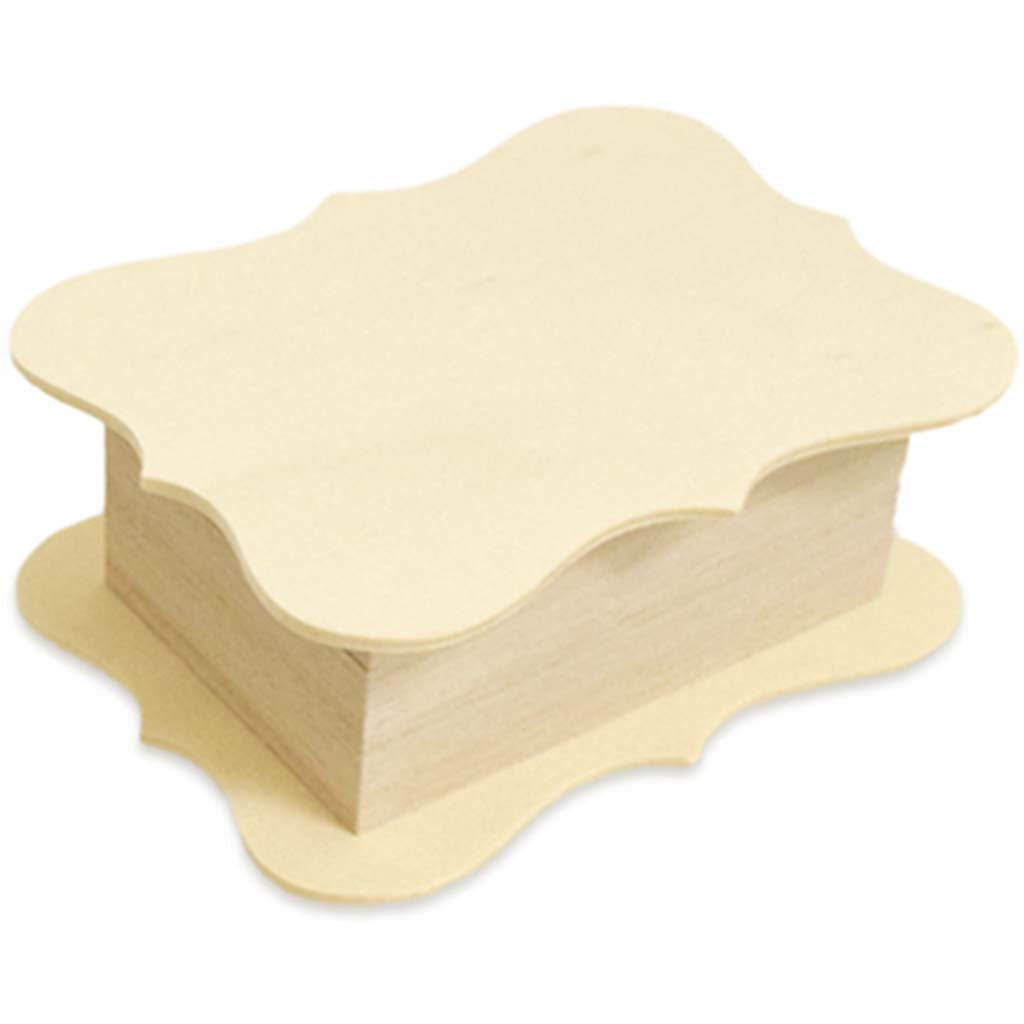 Wood Craft Keepsake Box with Snap Lid Flair Series, Rectangle