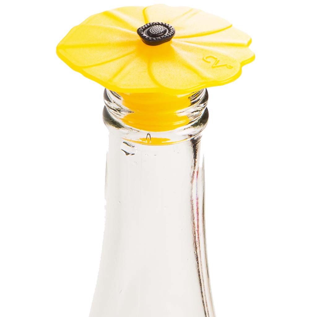 Poppy Pop Bottle Silicon Stoppers, Yellow