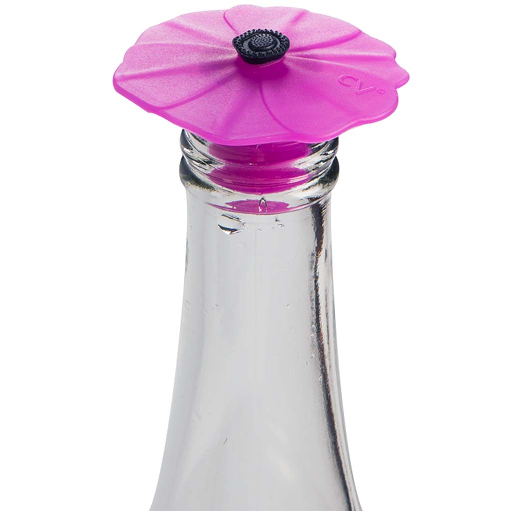 Poppy Pop Bottle Silicon Stoppers, Violet