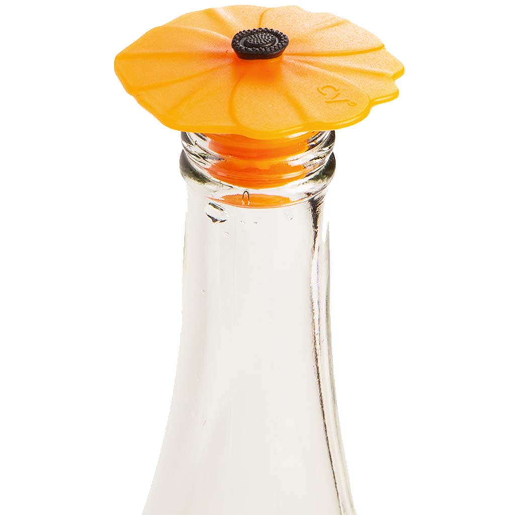 Poppy Pop Bottle Silicon Stoppers, Orange