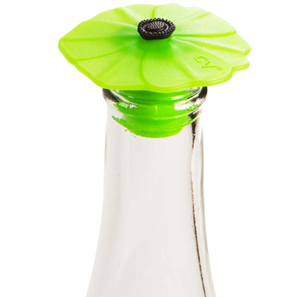 Poppy Pop Bottle Silicon Stoppers, Green