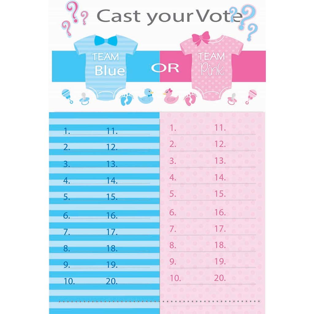 Gender Reveal Tally Sheet