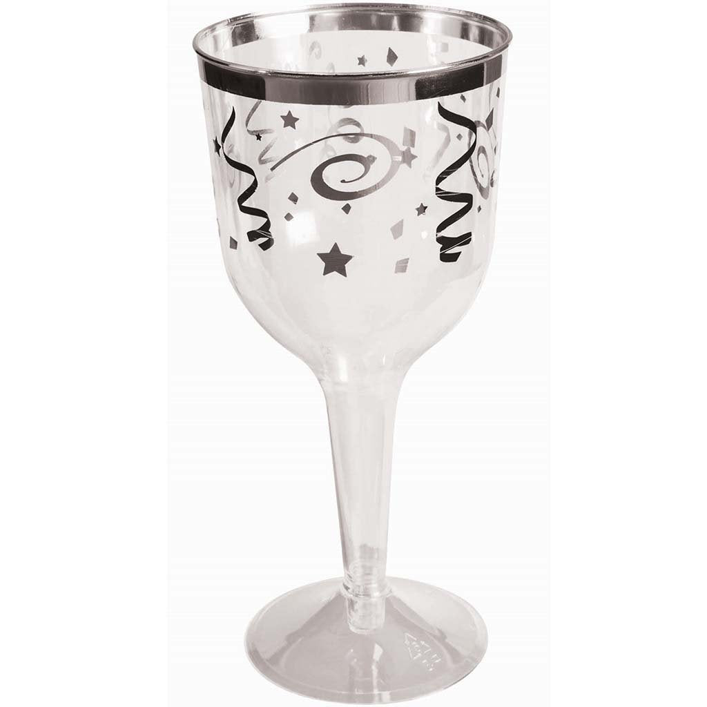 Silver Confetti Wine Glass 10oz