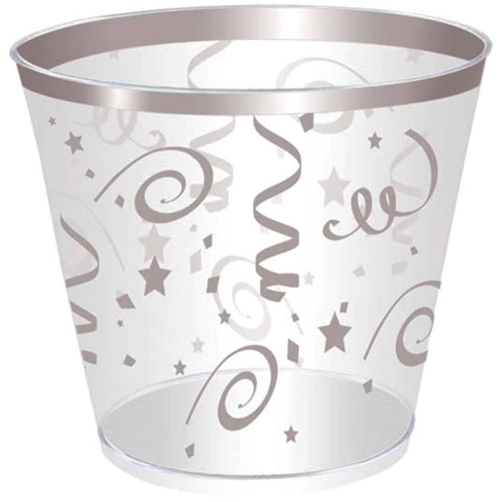 Silver Confetti Shot Glass 2oz