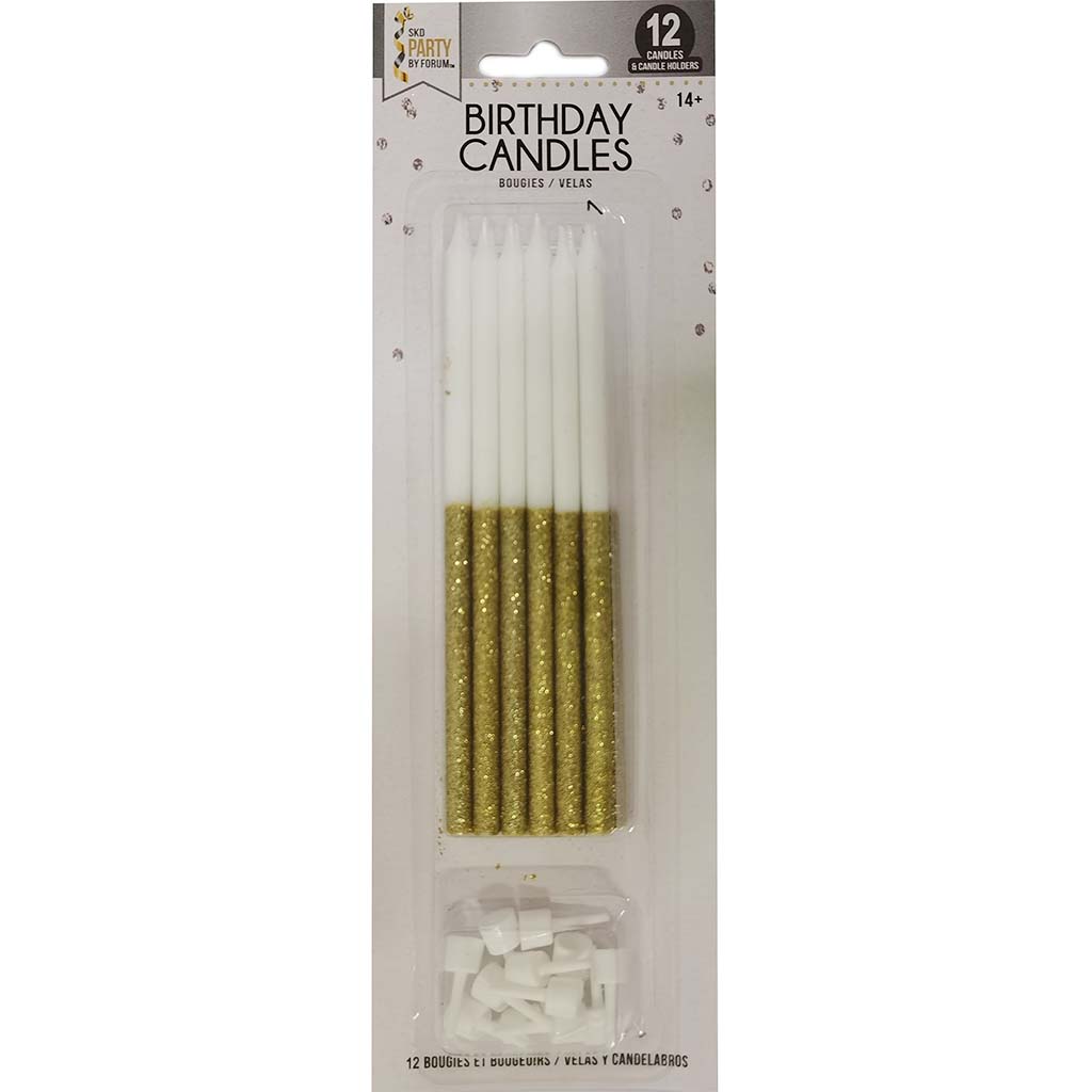 Glitter Dipped Candles Gold