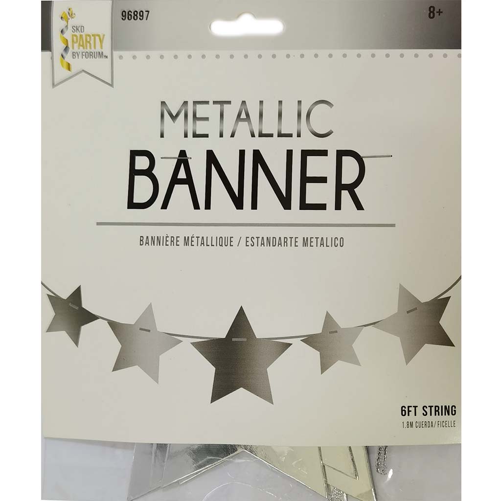 Star Banner Silver Metallic