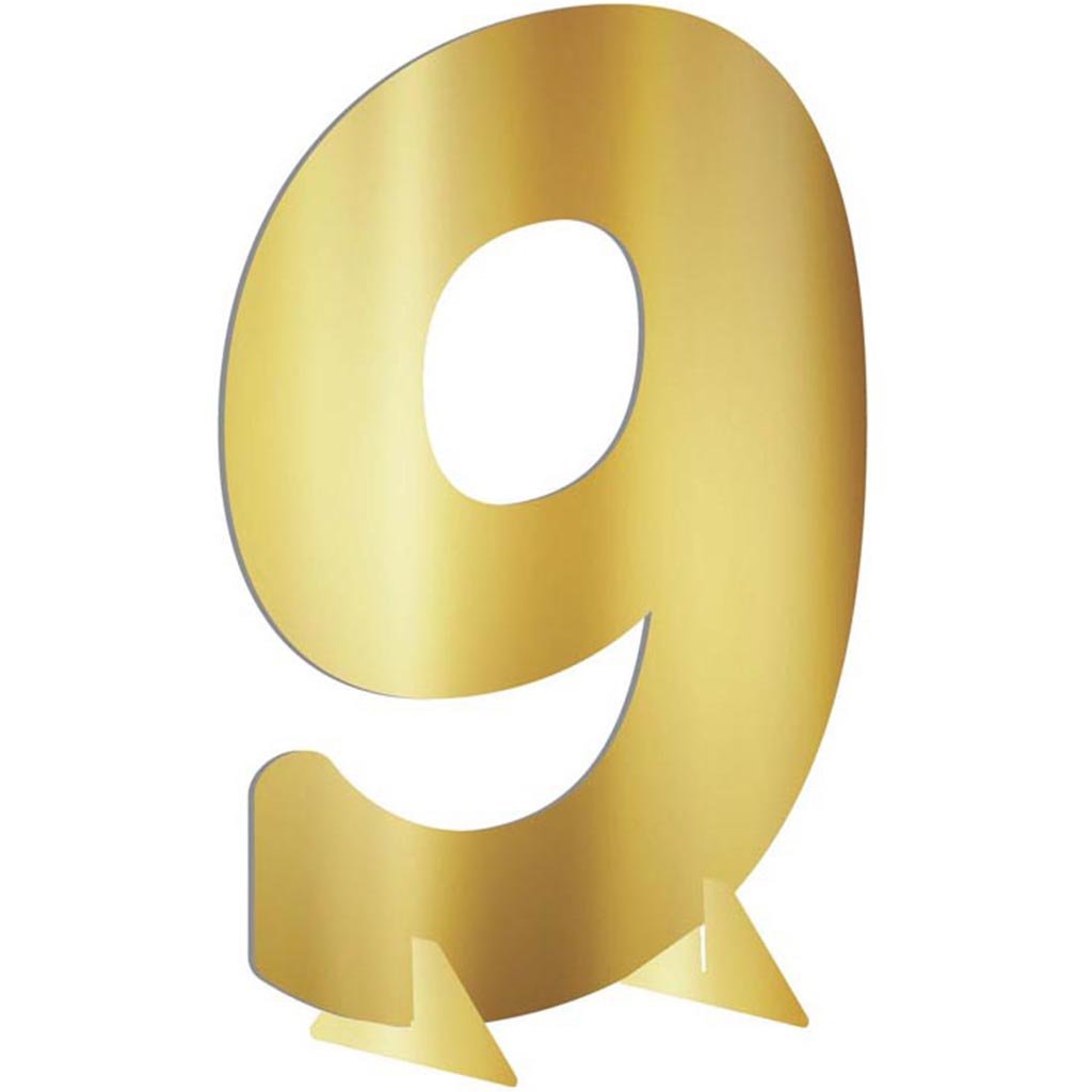 Gold Metallic Number 9, 7in