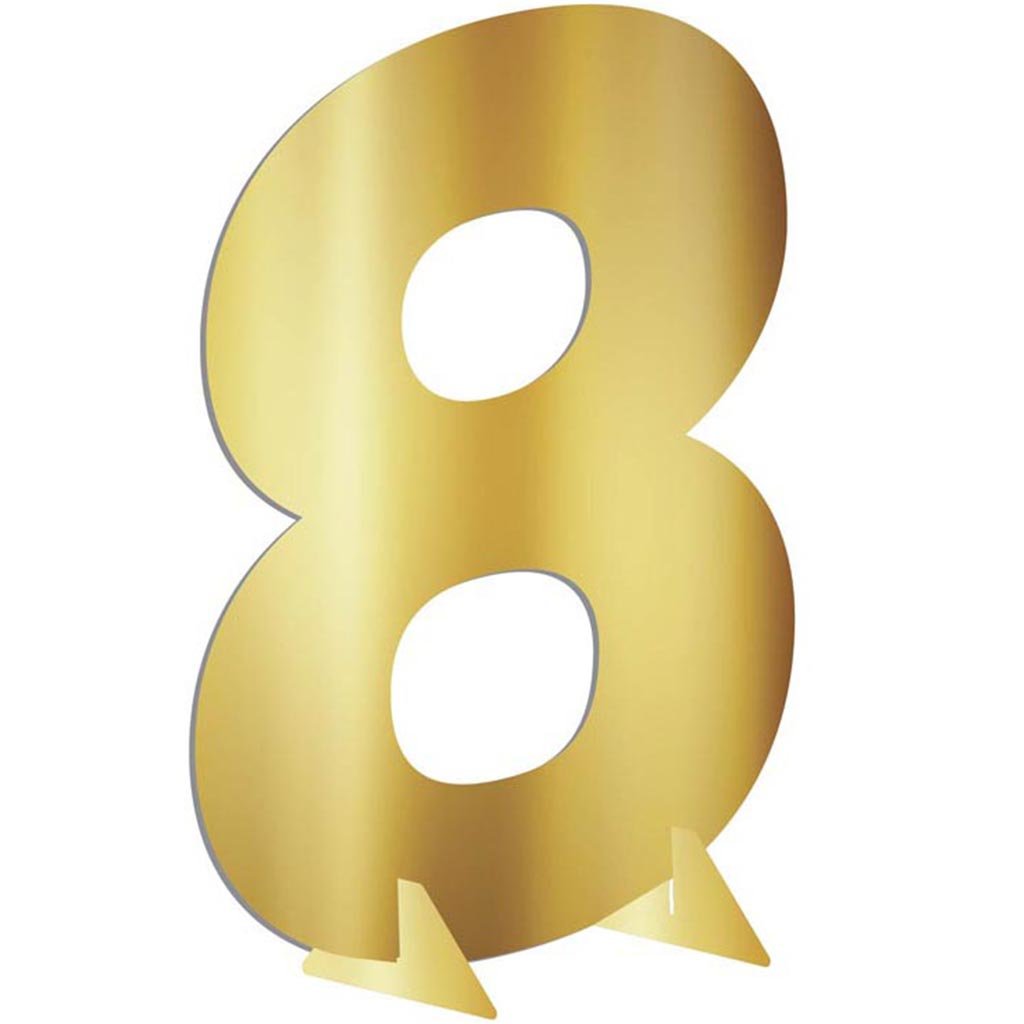 Gold Metallic Number 8, 7In