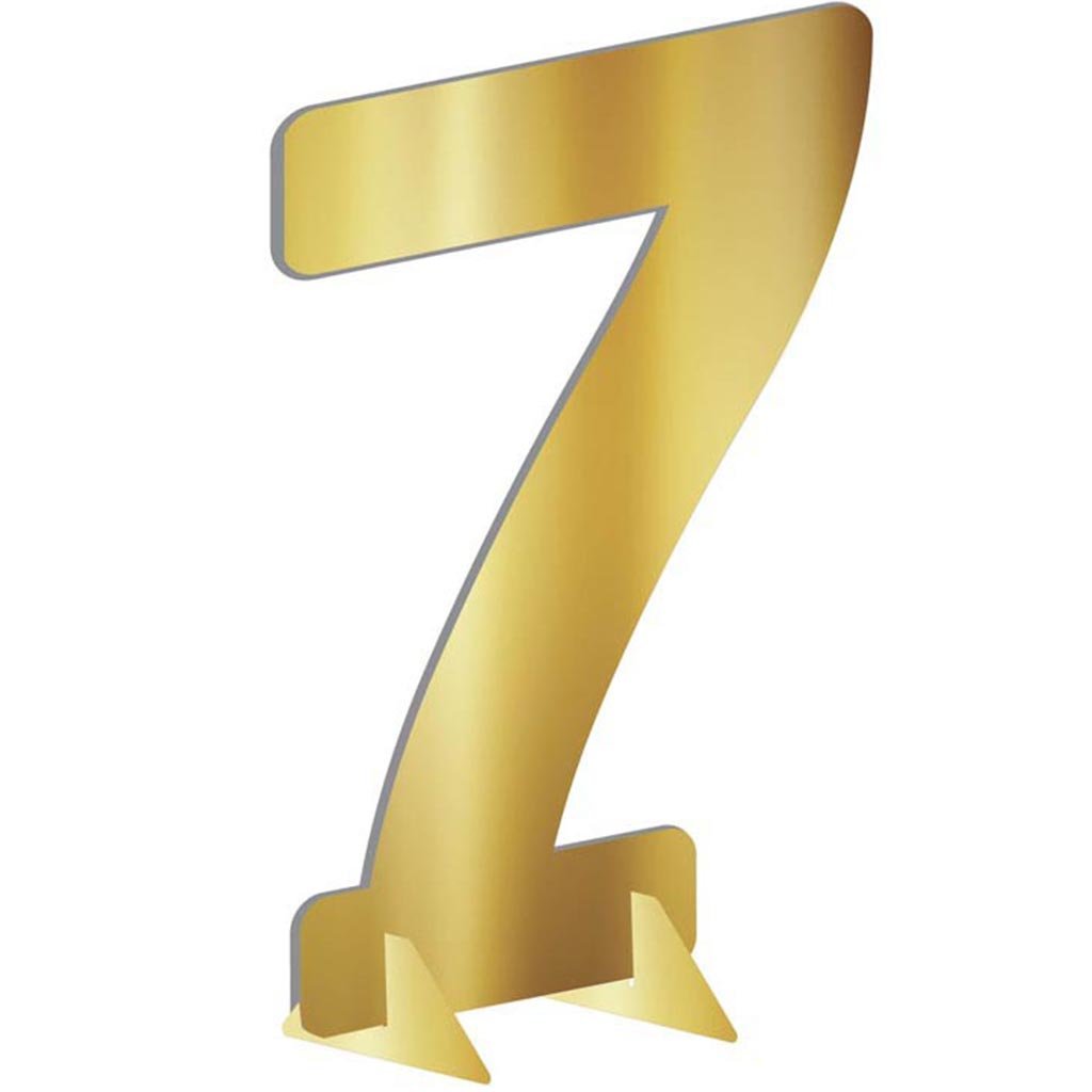 Gold Metallic Number 7, 7in