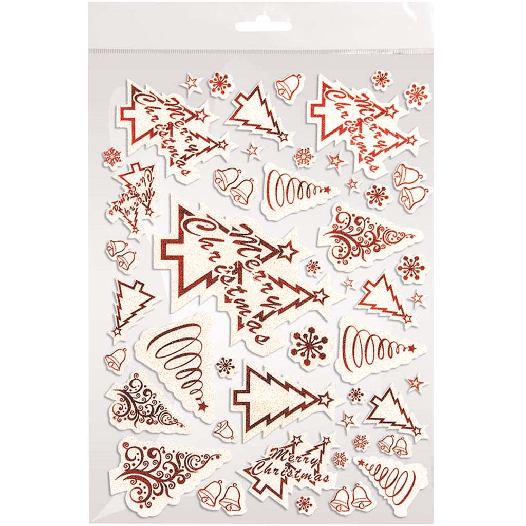 Christmas Metallic Red Tree Stickers