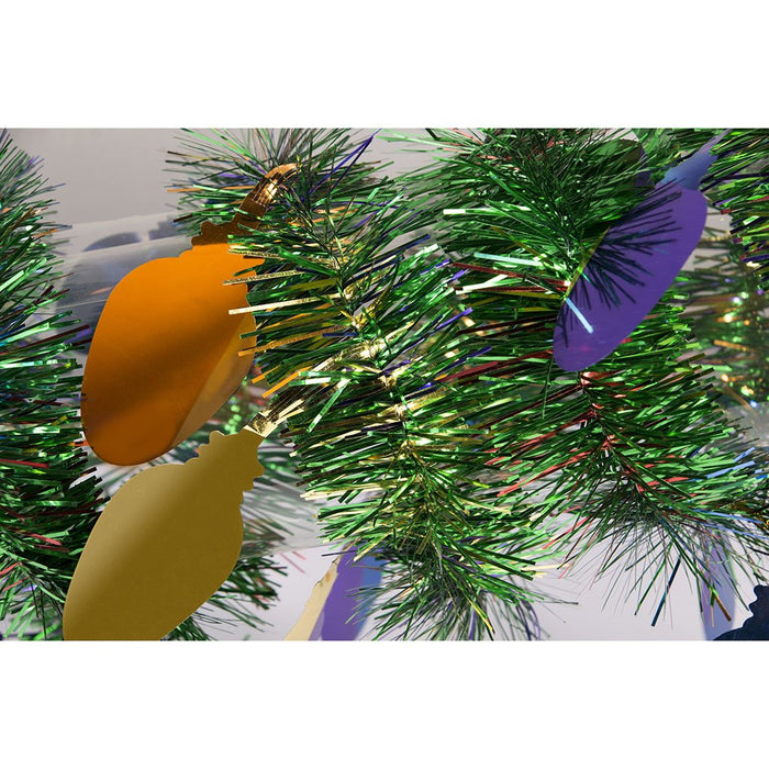 Tinsel Garland-9in Bulbs-Multi