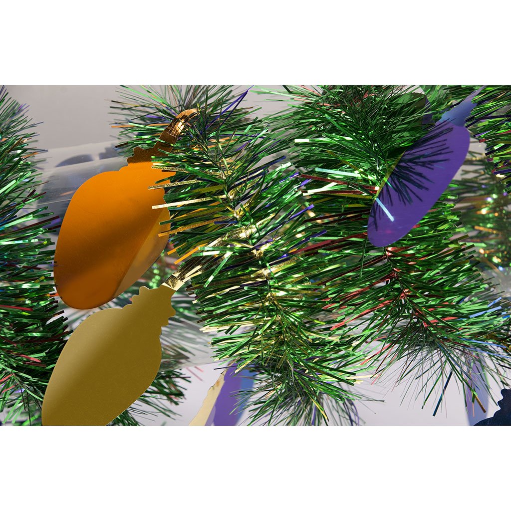 Tinsel Garland-9in Bulbs-Multi