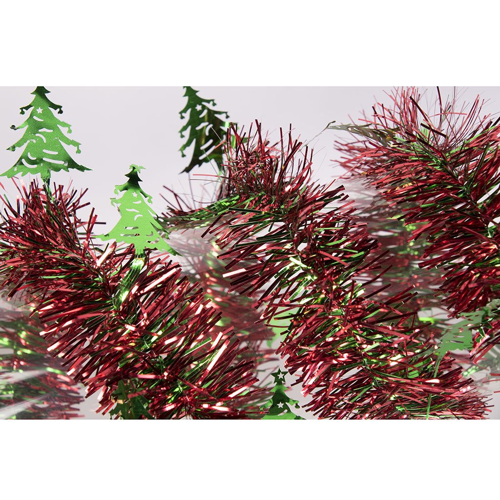 Tinsel Garland-9in Green Trees