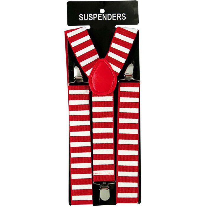 Suspenders-Santa- Red & White