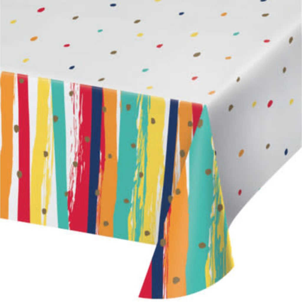 Birthday Stripes Tablecover, 54in X 102in