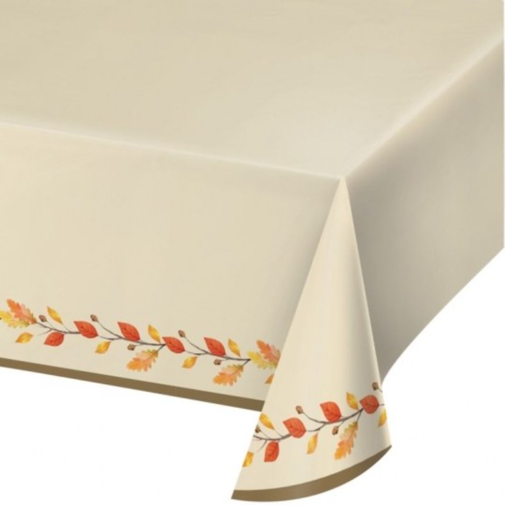 Thankful Plastic Tablecover, 54in X 102in