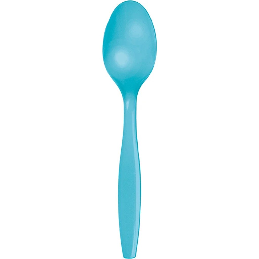 Bermuda Blue Plastic Spoon, 50ct