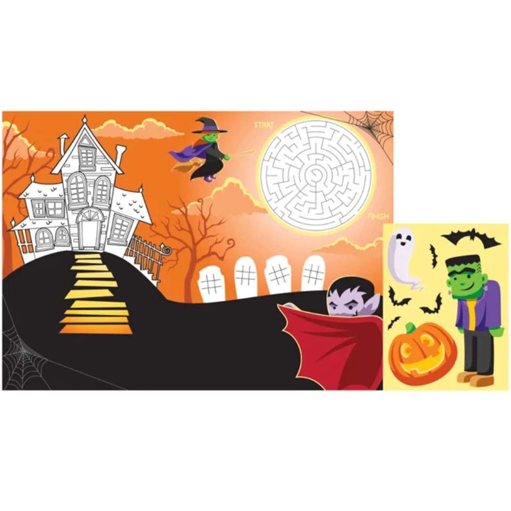 Placemat Halloween Activity Kit, 8ct