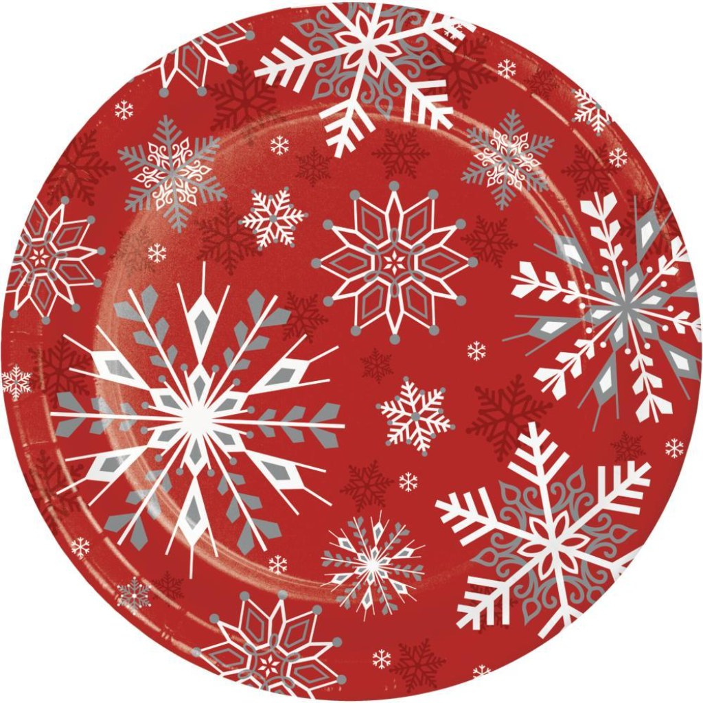 Winter Snowflakes Dinner Plates 8ct, 9in