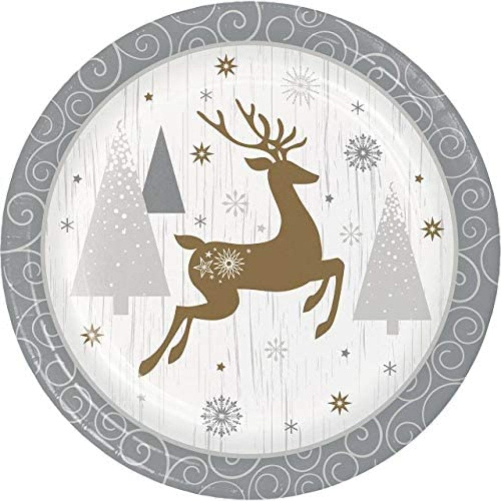 Opulent Reindeer Dinner Plates 8ct, 9in