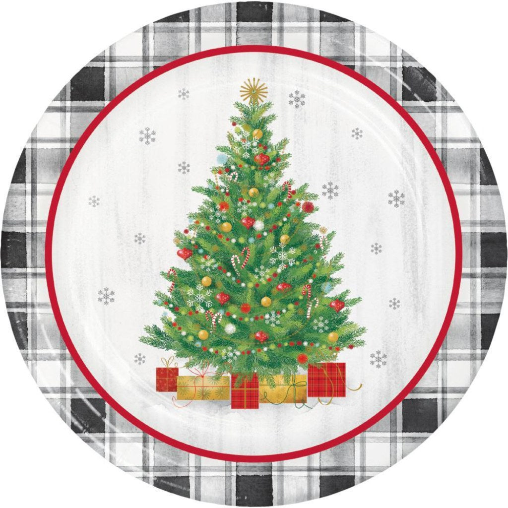 Holiday Tree Dinner Plates 8ct, 7In