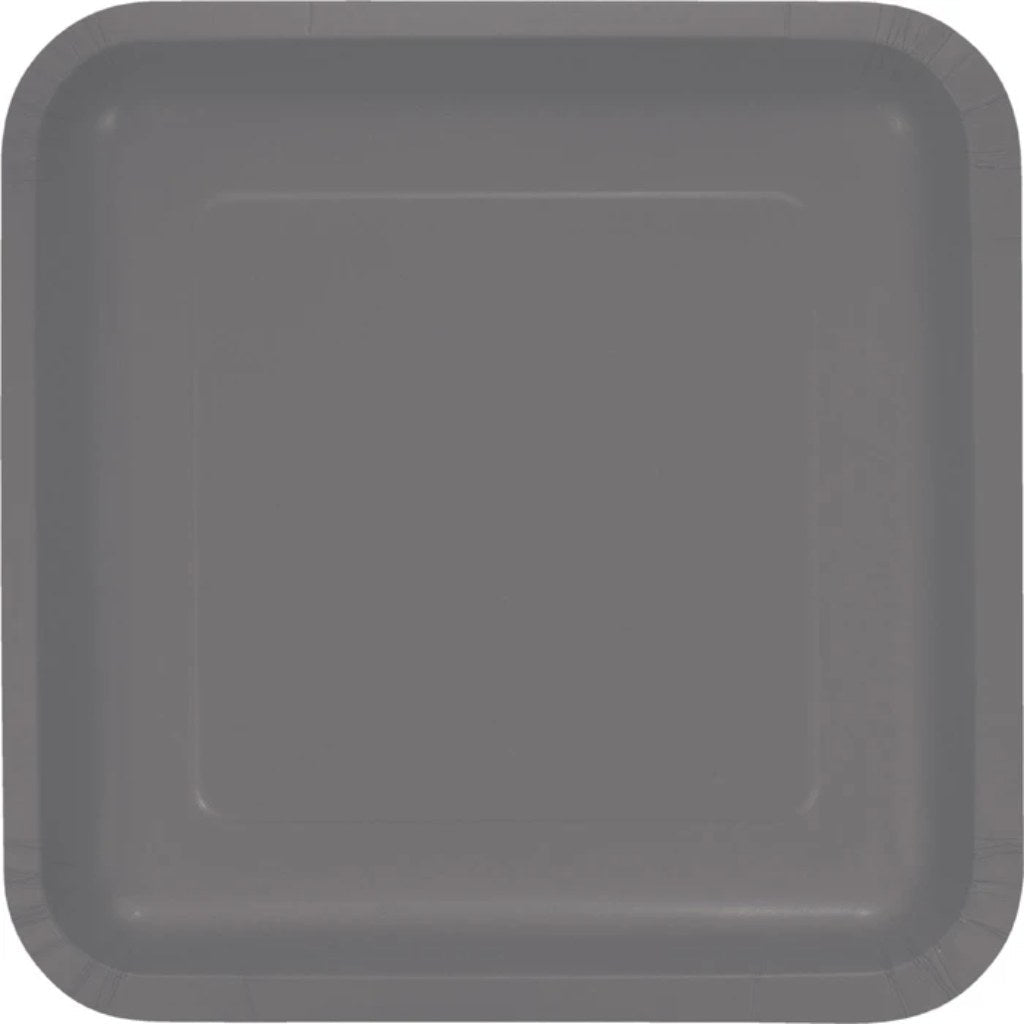 Glamour Gray Square Dinner Plates 18ct, 9in