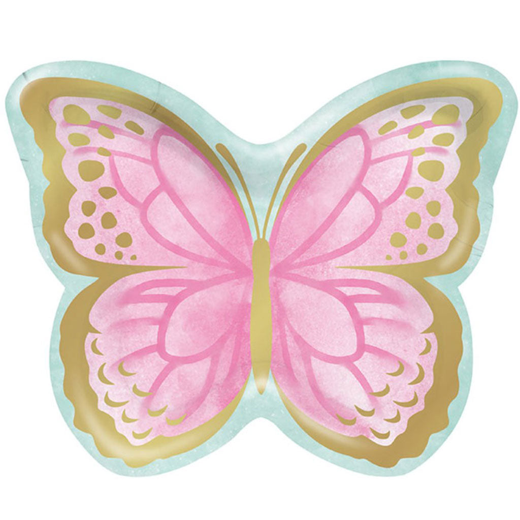 Butterfly Shimmer Shaped Plates 8ct, 9in