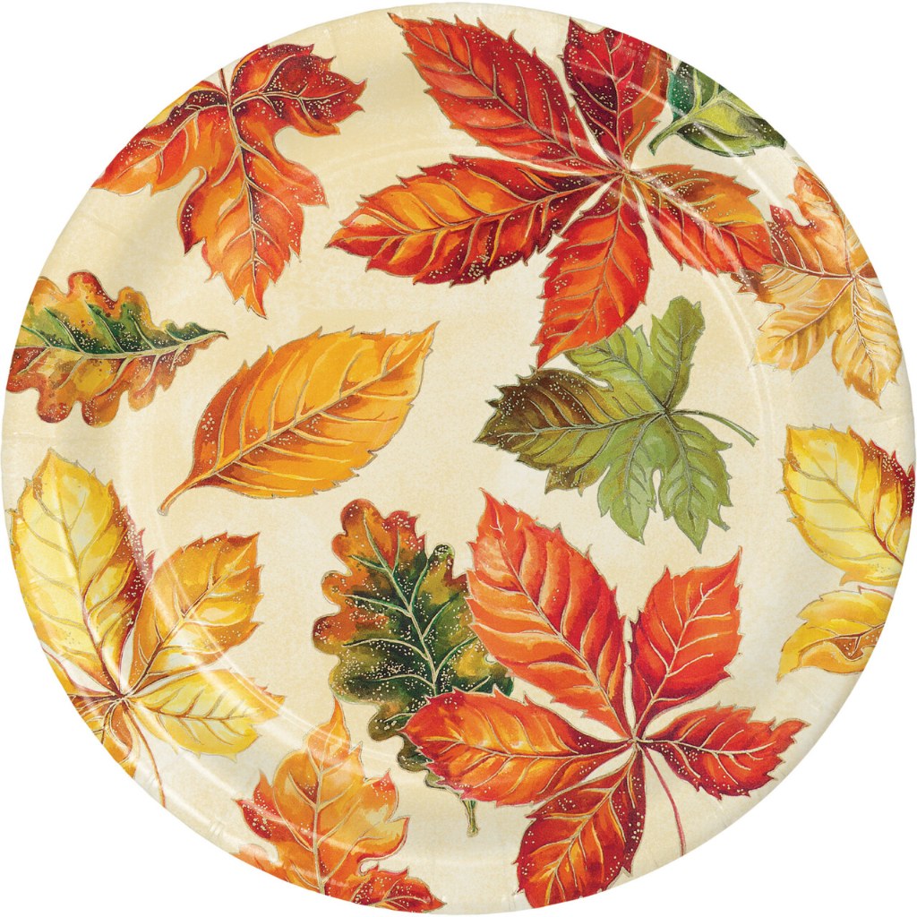 Vibrant Leaves Dessert Plates 8ct, 7in