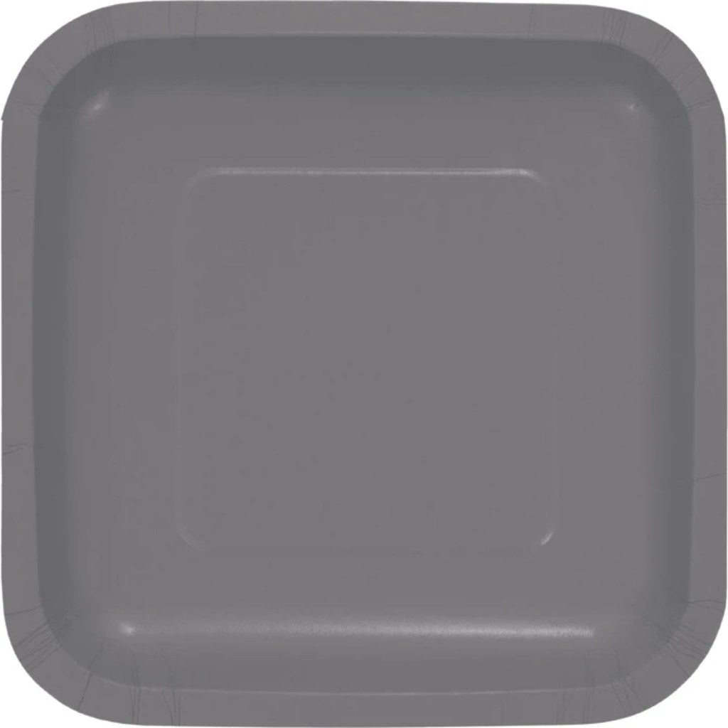 Glamour Gray Square Lunch Plates 18ct, 7in