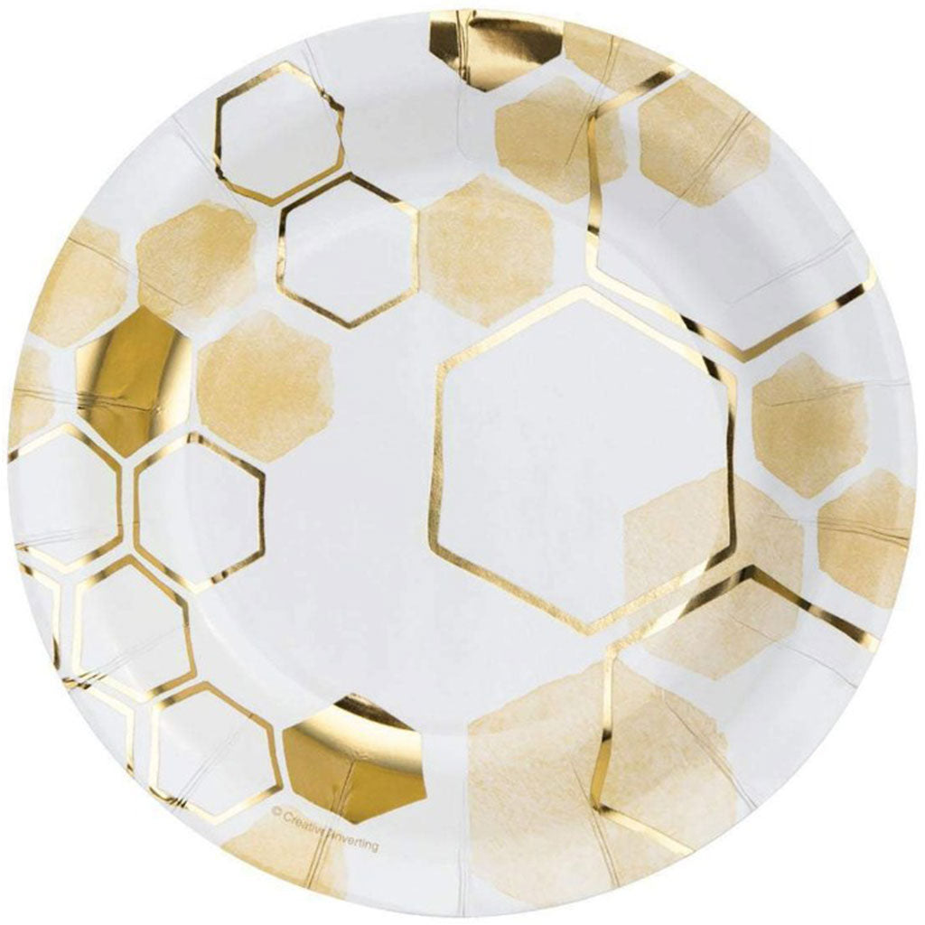 Honeycomb Foil Lunch Plates 8ct, 7in