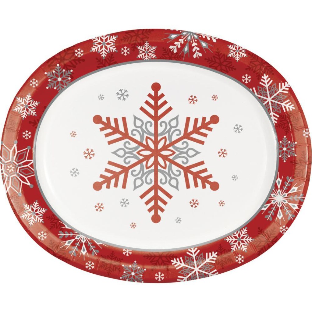 Winter Snowflakes Oavl Platter 8ct, 12in