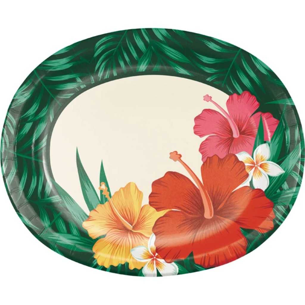 Tropical Flowers Oavl Platter 8ct, 12in