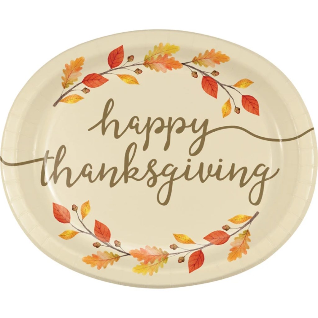 Thanks Giving Oval Platter 8ct, 12in